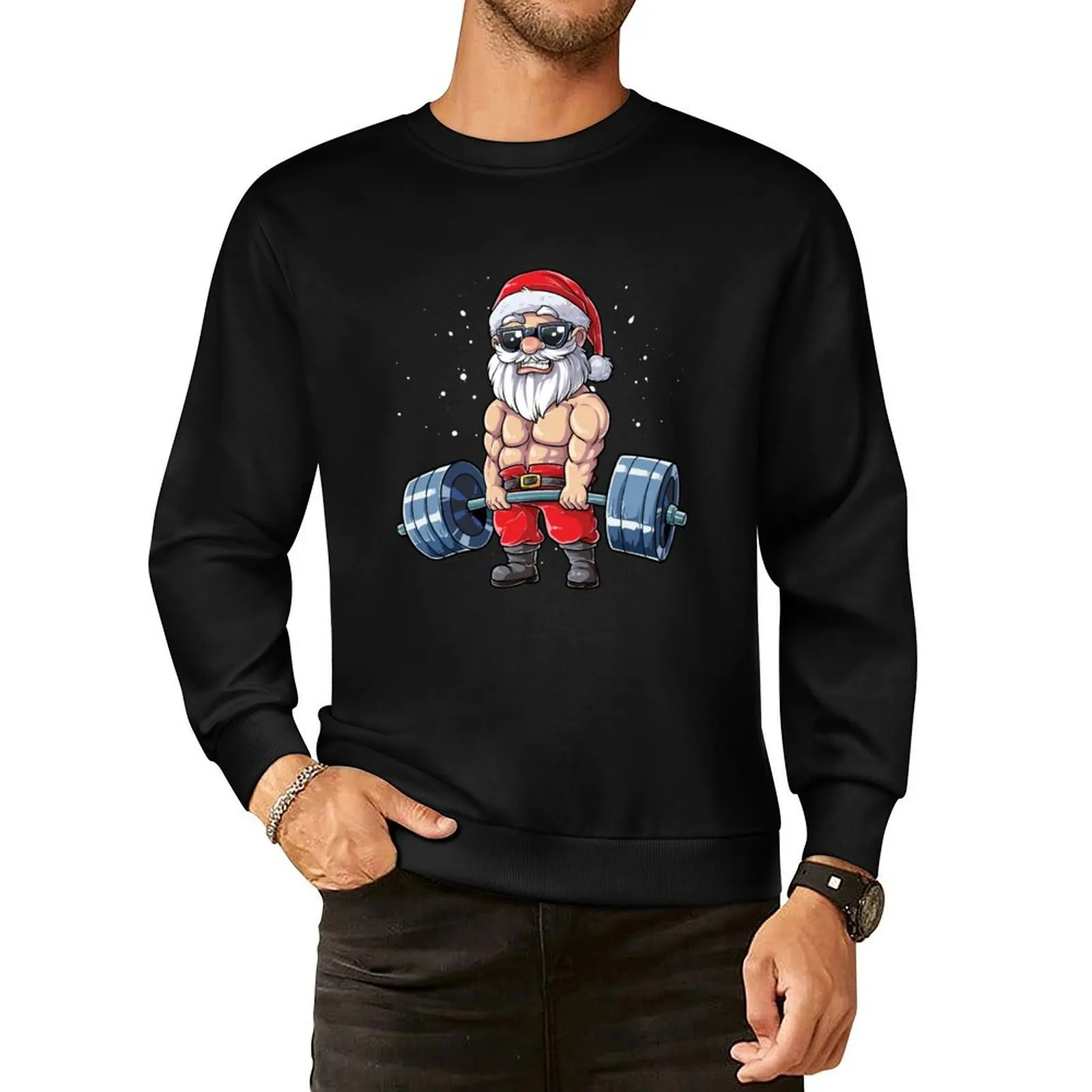 

Fitness Christmas shirt Santa Deadlift Gym Xmas Men Gifts Pullover Hoodie men's clothes autumn sweatshirts