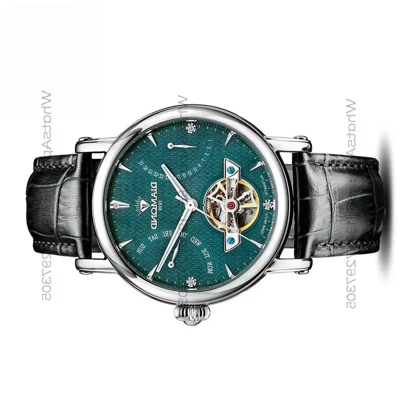 VVVV  Time Island Watch Shanghai Mechanical Watch Multifunctional Waterproof Leaky Pendulum Double Calendar Leisure Watch