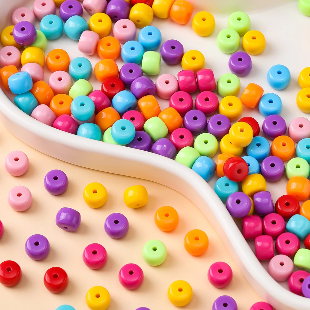 

20 шт./лот, акриловые плоские круглые бусины, цветные, 7,5*10 мм, разделительные бусины для рукоделия, изготовления серег, ожерелий, ювелирных изделий