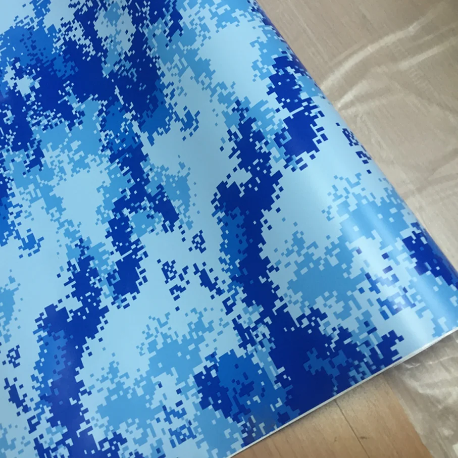 

10/20/30/40/50/58X152CM/L Blue Digital camouflage vinyl wrap sticker for car body decoration film Navy Camouflage Vinyl sticker