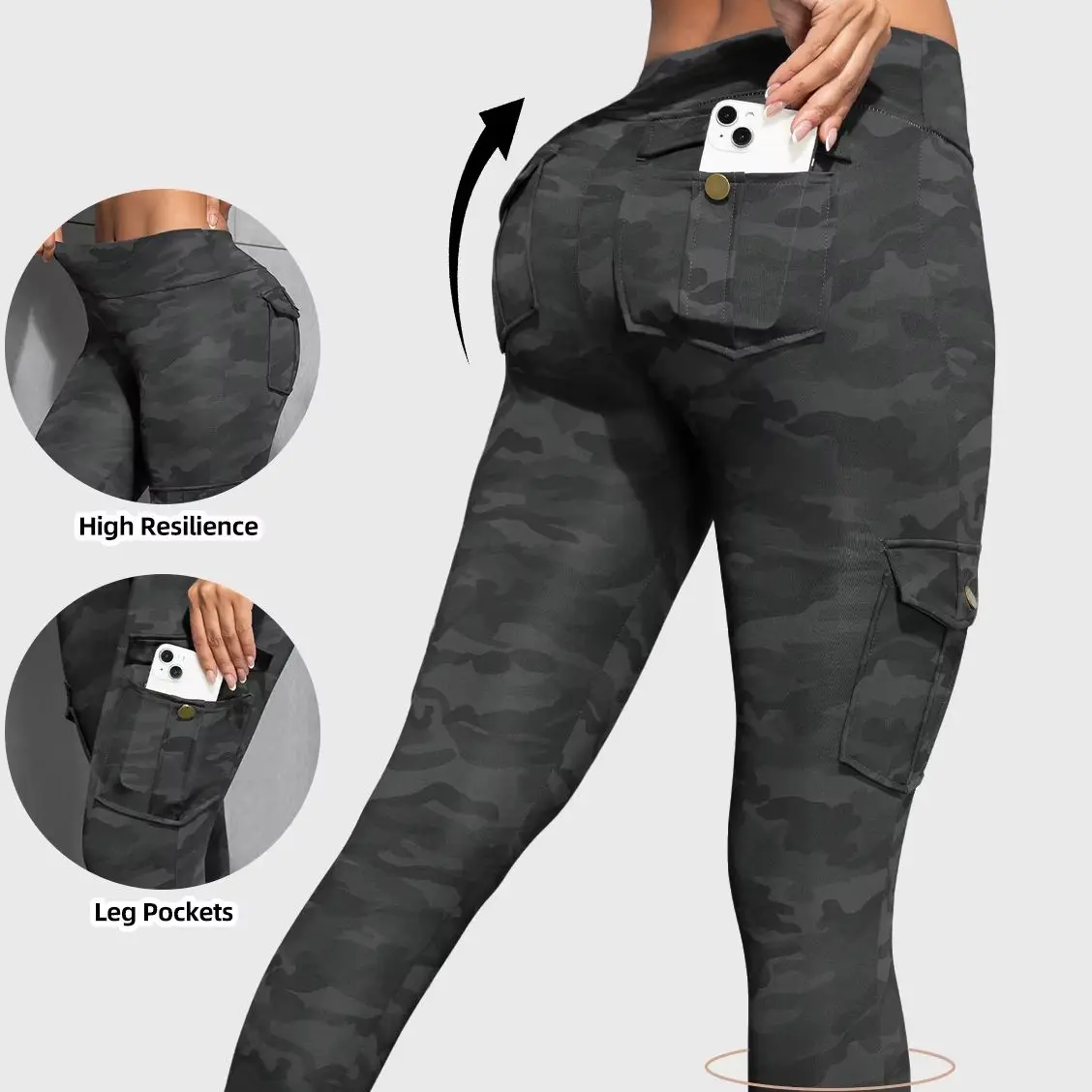 Vintage Camouflage Women's Leggings Fashion Hip Lift Casual Tight High Waist Slim Pant  Autumn Sports Daily Female Trousers
