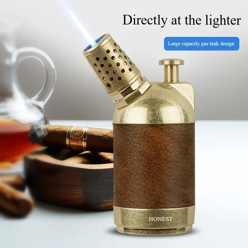 2025 صادقة دائم سعة كبيرة الراقية ولاعة السيجار يندبروف الشعلة توربو الغاز أخف التدخين اكسسوارات هدية