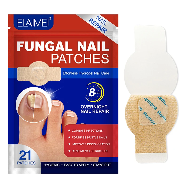 21Pcs Nail Fungus Patch Waterproof Nail Repair Patch Ingrown Correction Sticker Discolored Damaged Nail Gray Care Patches