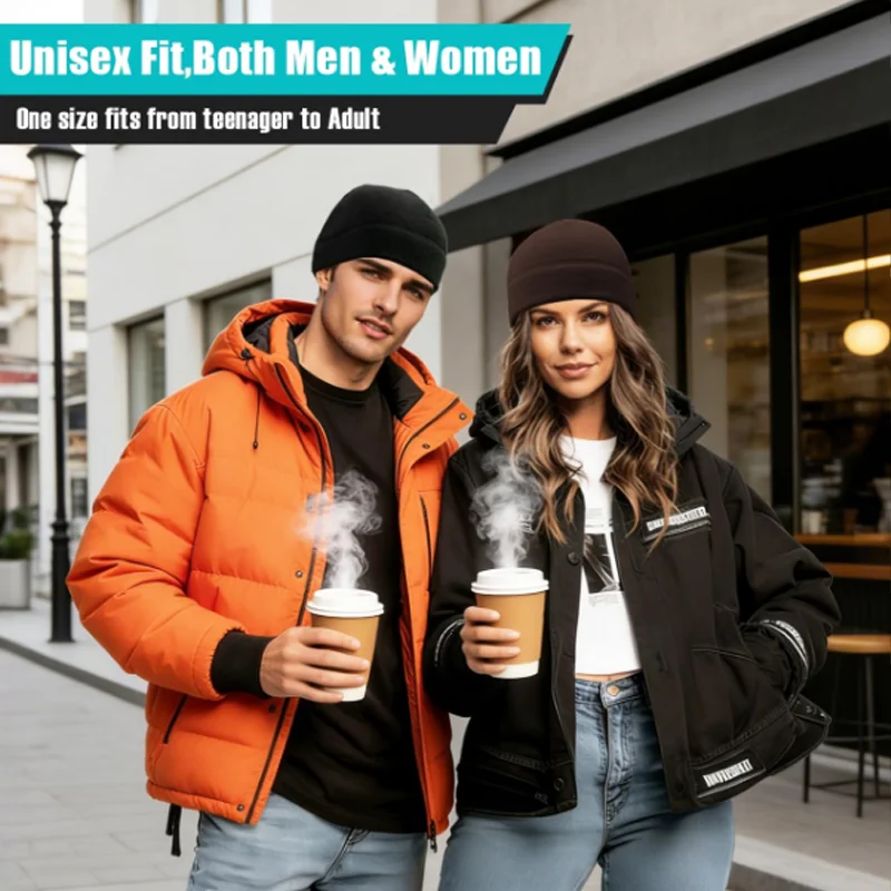 1/2PCS Autumn Winter Windproof Beanie Hat Men Women Soft Polar Fleece Outdoor Hat Thicken Comfortable Warm Ski Cycling Cap