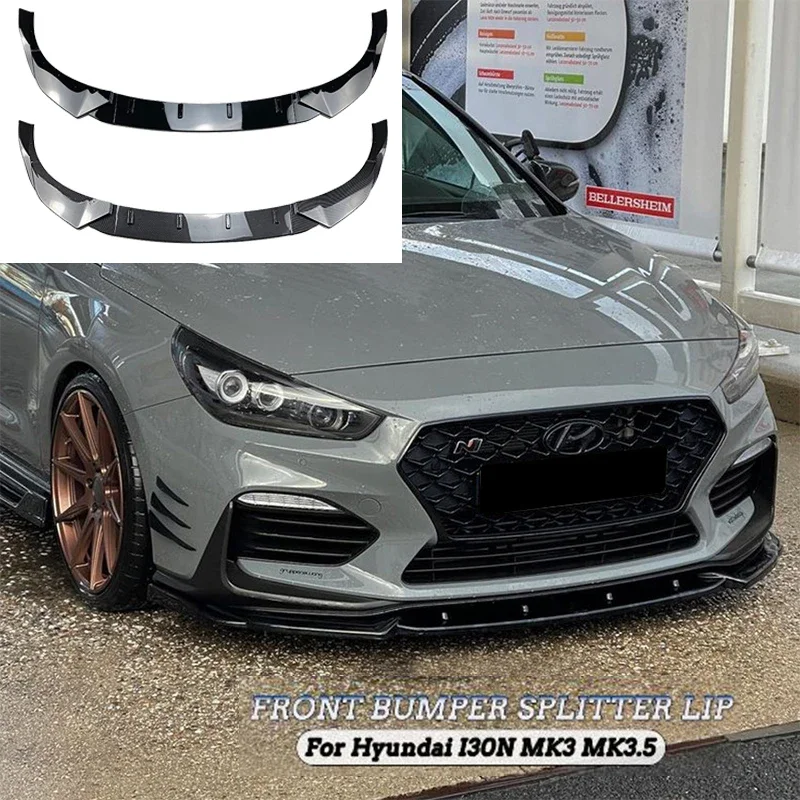 

Car Front Bumper Splitter Lip Spoiler Diffuser Guard Body Kit Cover For Hyundai I30N MK3 MK3.5 Hatchback 2017~2019 2020~2022