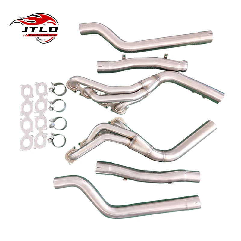 

JTLD Performance Stainless Steel Brushed Downpipe Exhaust Manifold Header For Mercedes Benz W204 C63 AMG