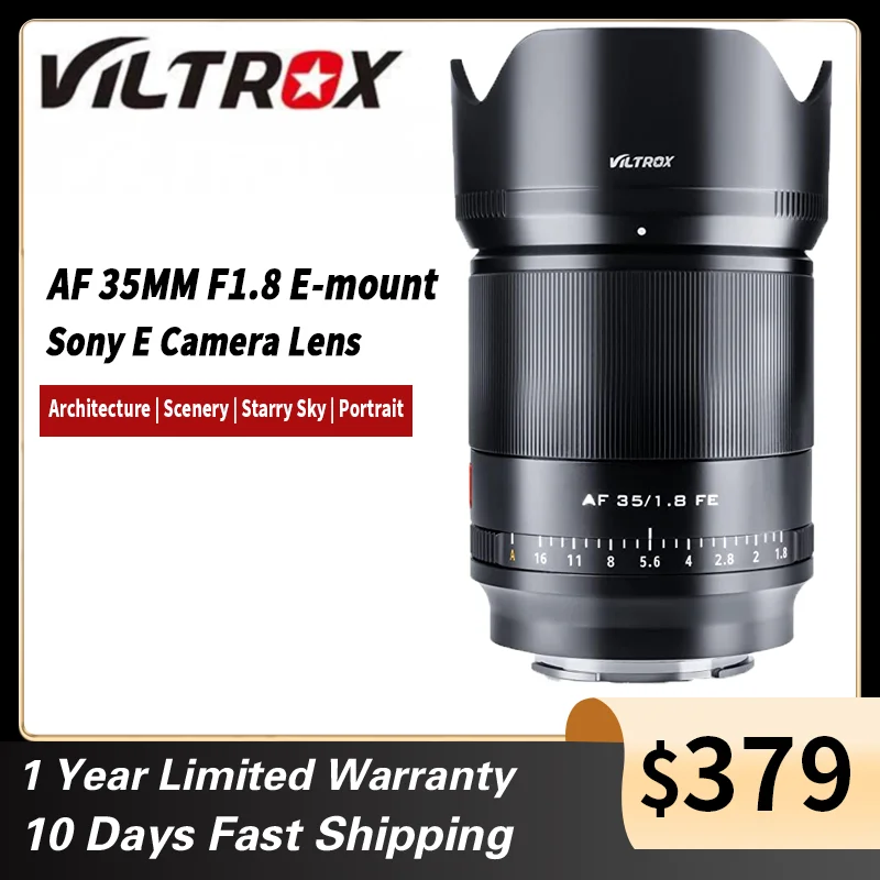 VILTROX เลนส์ F1.8เต็มเฟรม35มม. โฟกัสอัตโนมัติเลนส์ถ่ายภาพบุคคลรูรับแสงขนาดใหญ่ที่สำคัญสำหรับ Sony FE Mount SONY เลนส์กล้องถ่ายรูป A7III