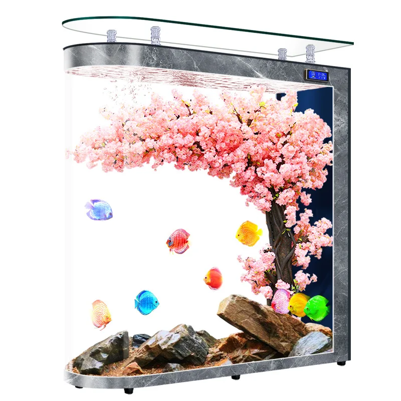 Fish tank living room floor partition glass aquarium household medium and large screen self-circulation free water change