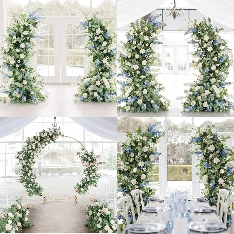 Wedding Flower Arch Simulation Artificial Floral Background Wall Decoration for Ceremony Party Event