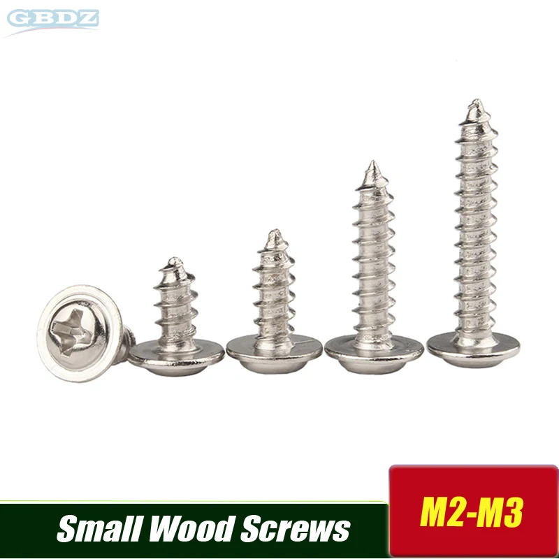 

M2 M2.3 M2.6 M3 Mini Carbon steel Cross Phillips Nickel Plating Pan Round Head Self Tapping Wood Screw Small Wood Screws