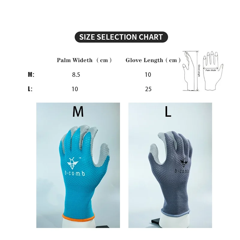 JDL 2 Pairs Anti-Slip Water Resistant Work Gloves Grey Nylon Shell TPU Coated CE Certificated Work Safety Protective Glove