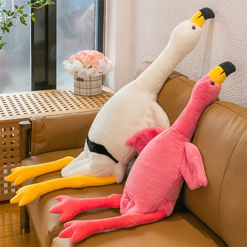 

Kawaii Plush Toy Flamingo Pillow Stuffed Doll Cute Goose Cuddly Animal for Kids Birthday Xmas Gift Soft Filled Doll for Girls