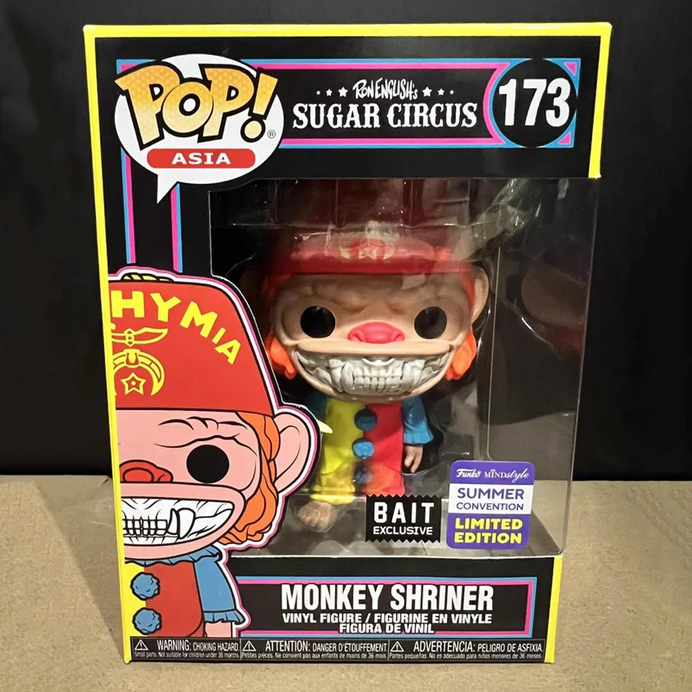 Exclusivo Funko Pop Moneky Shiriner BAIT # 173 figuras de acción de juguete Funko Asia Sugar Circus RonEnglishs figuras de vinilo juguetes regalos