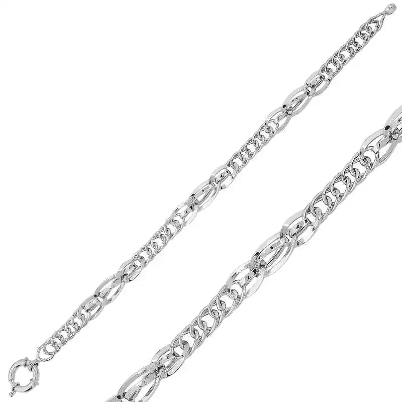 Silver Hallow Chain Bracelet