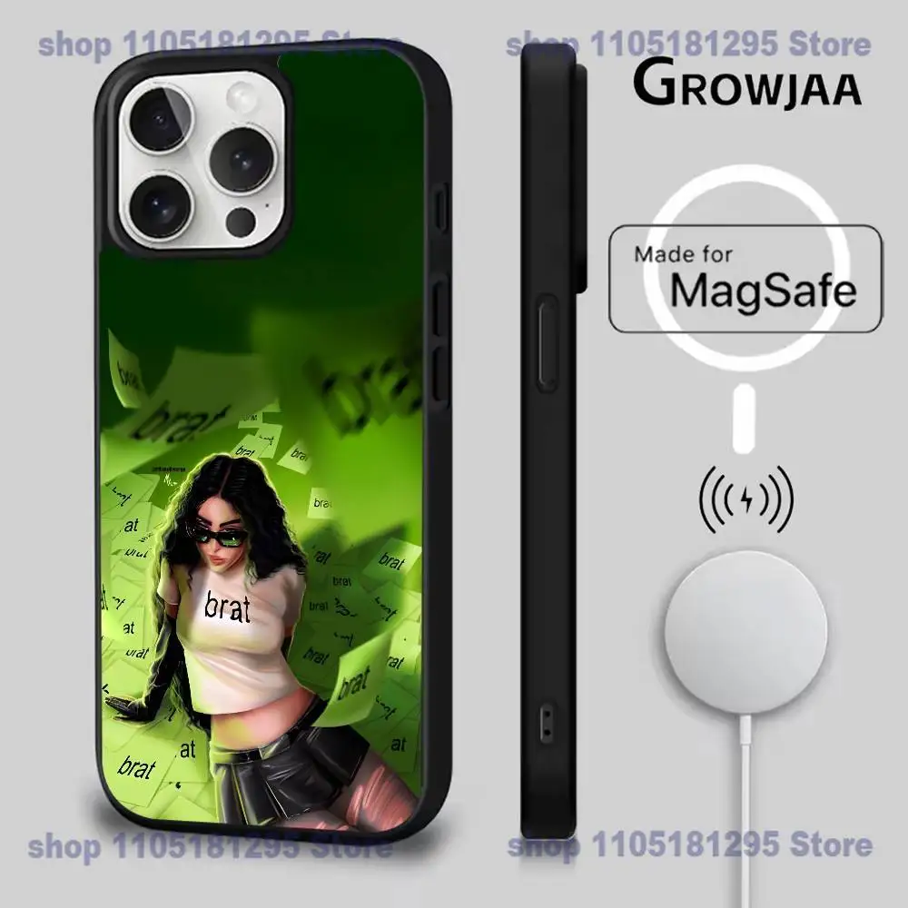 حافظة هاتف Charli XCX Brat لهاتف iPhone 17,16,15,14,13,12,11,Pro,Max,Plus,Mini,SE4,E شحن لاسلكي Magsafe مغناطيسي #3