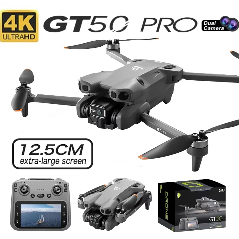 

GT50 PRO Drone Professional 4K HD 90° Camera Optical Flow Positioning EIS WIFI FPV UAV Screen Remote Control Quadcopter Fold Toy