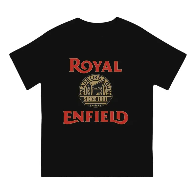 One of British Retro Motorcycles Newest TShirt for Men Royal Enfields Biker Round Neck Basic T Shirt Distinctive Birthday Gifts