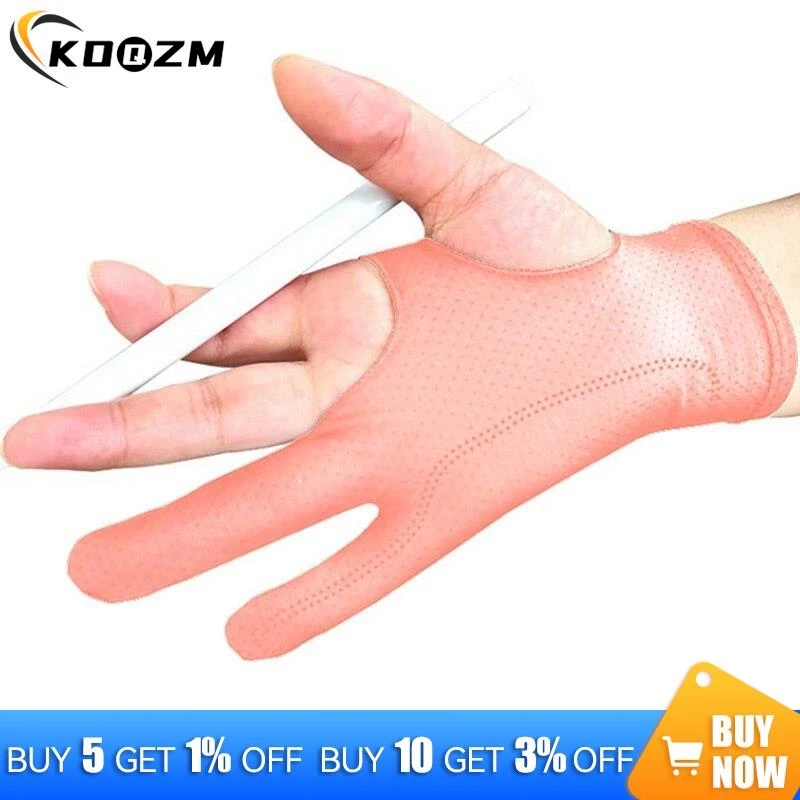 3Layer  Palm Rejection Drawing Glove For Graphics Drawing Table 2Finger Anti-Fouling Both For Right And Left Hand Drawing Gloves