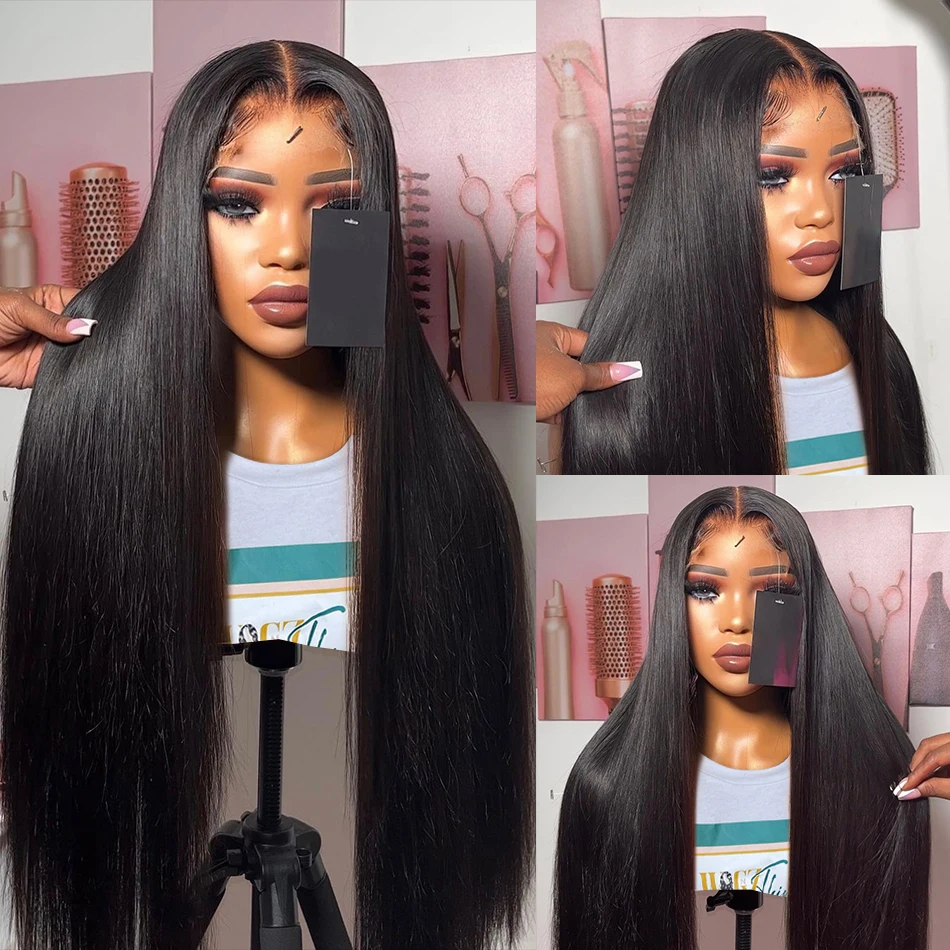 IRoshion Bone Straight Lace Front Wigs Human Hair Natural Hairline Pre Plucked 13x4 Lace Frontal Human Hair Wig For Women image 4