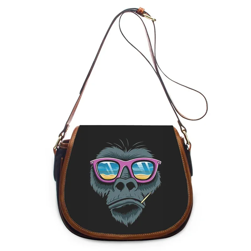 Smoking monkey orangutan Print New Fashion Women Crossbody Bag Luxury Handbags Women Bags Zipper Shoulder Bag Women Shoulder Bag