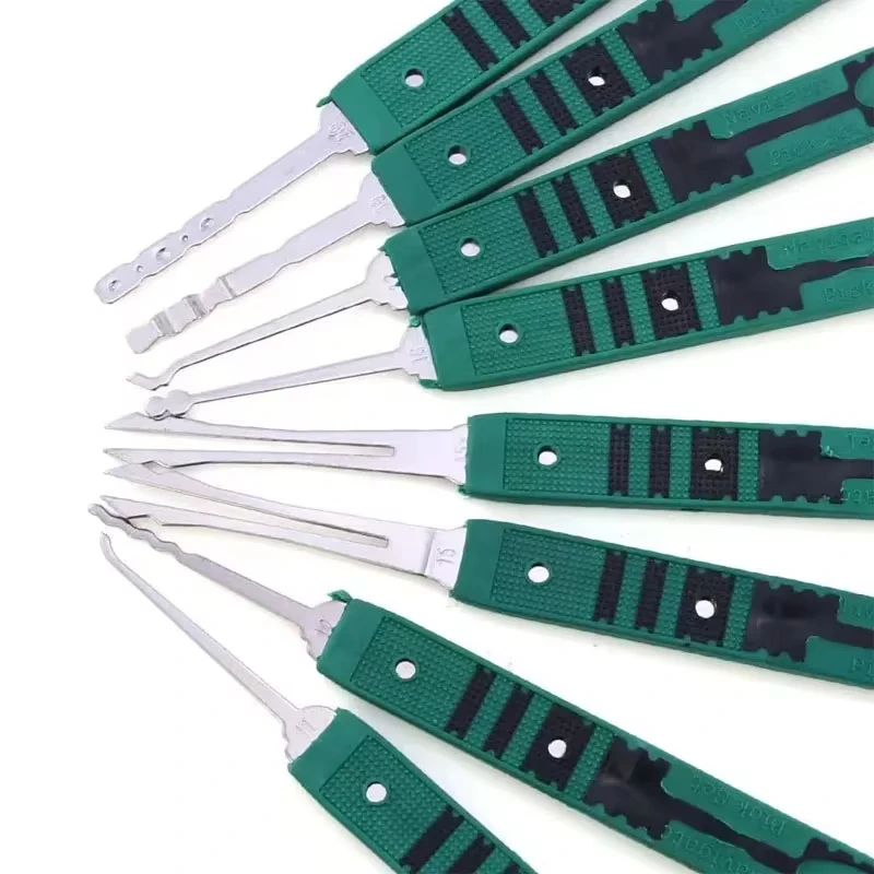 Green KLOM320 KLOM-320 Handle 32 Single Hook Civilian Locks Green Multiple Scenes Use Locksmith Hardware Tools Leather Packaging