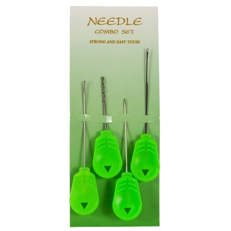 Fishing Baiting Needle Set, Carp Fishing Baiting Tool Kits Steel 4 in 1 Fishing Baits Needle Tools Drilling Hook Needle