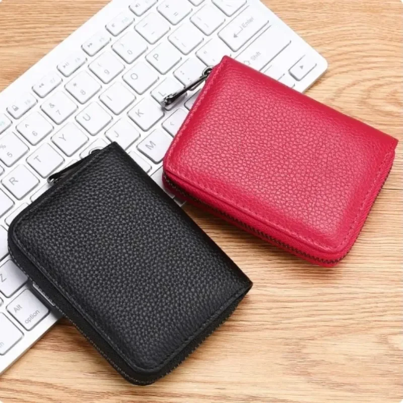 20 Detents Cards Holders PU Business Bank Credit Bus ID Card Holder Cover Coin Pouch Anti Demagnetization Wallets Bag Organizer