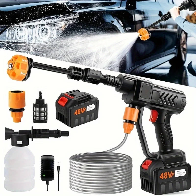 Electric Car Washer with Foam Cannon Car Wash Tools Portable Wireless High Pressure Cordless Pressure Washer,