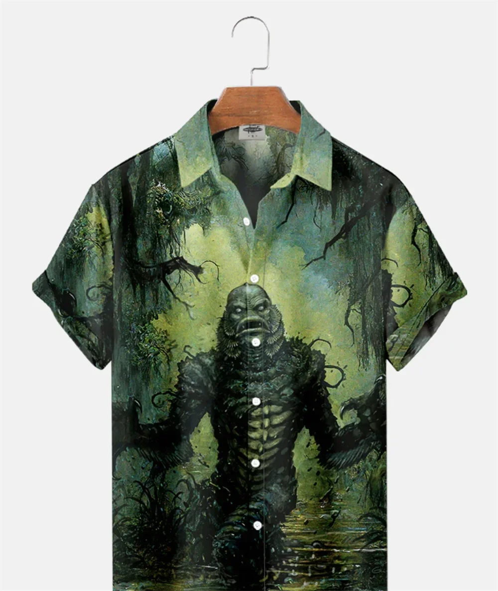 

2024 Horror Movie Shirt For Men Hawaiian Vintage 3d Printed Casual Sale Character Streetwear Retro Social Summer Big Clothing