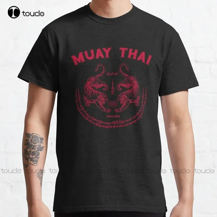 Muay Thai Tiger Sak Yant Tattoo Kickboxing Thailand Classic T-Shirt Womens T Shirt Xs-5Xl Custom Gift Make Your Design Unisex