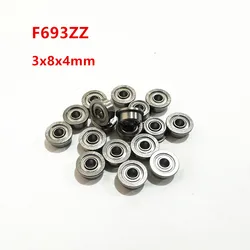 F693ZZ 플랜지 베어링, 립 포함 미니어처 딥 그루브 볼 베어링, 3x8x4mm