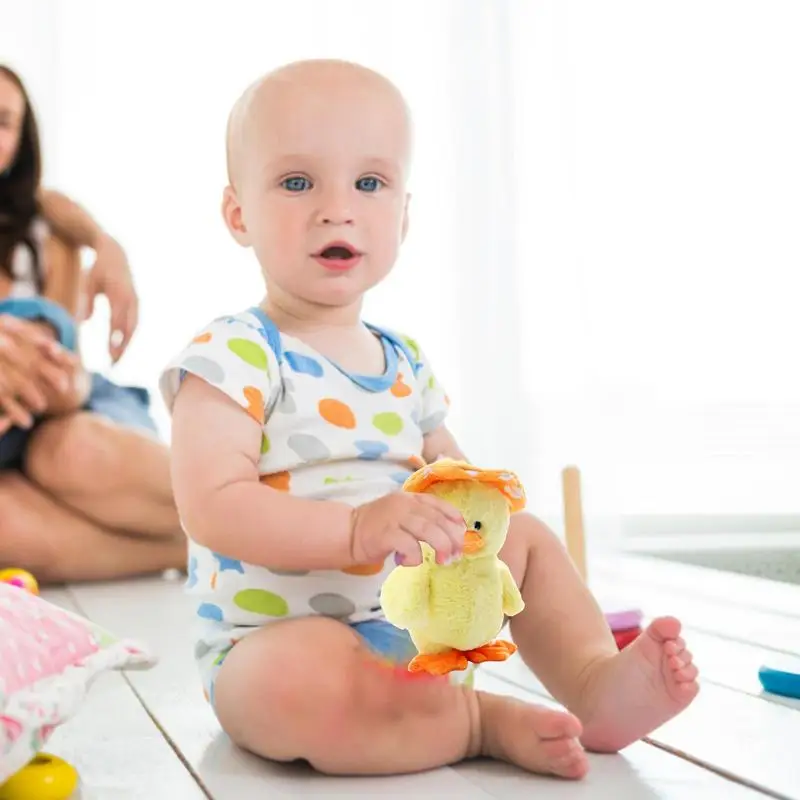 Pop-juguetes eléctricos de pato amarillo para niños pequeños, muñeco de peluche multifuncional, grabación de baile y canto, Regalos divertidos