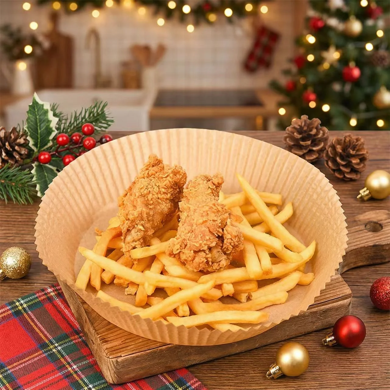 50/100Pcs Air Fryer Disposable Paper Non-Stick Airfryer Baking Papers Round Air-Fryer Paper Liners Paper Kitchen Accessories