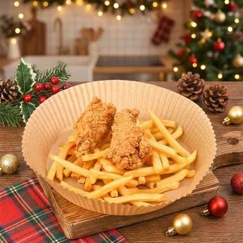 50/100Pcs Air Fryer Disposable Paper Non-Stick Airfryer Baking Papers Round Air-Fryer Paper Liners Paper Kitchen Accessories