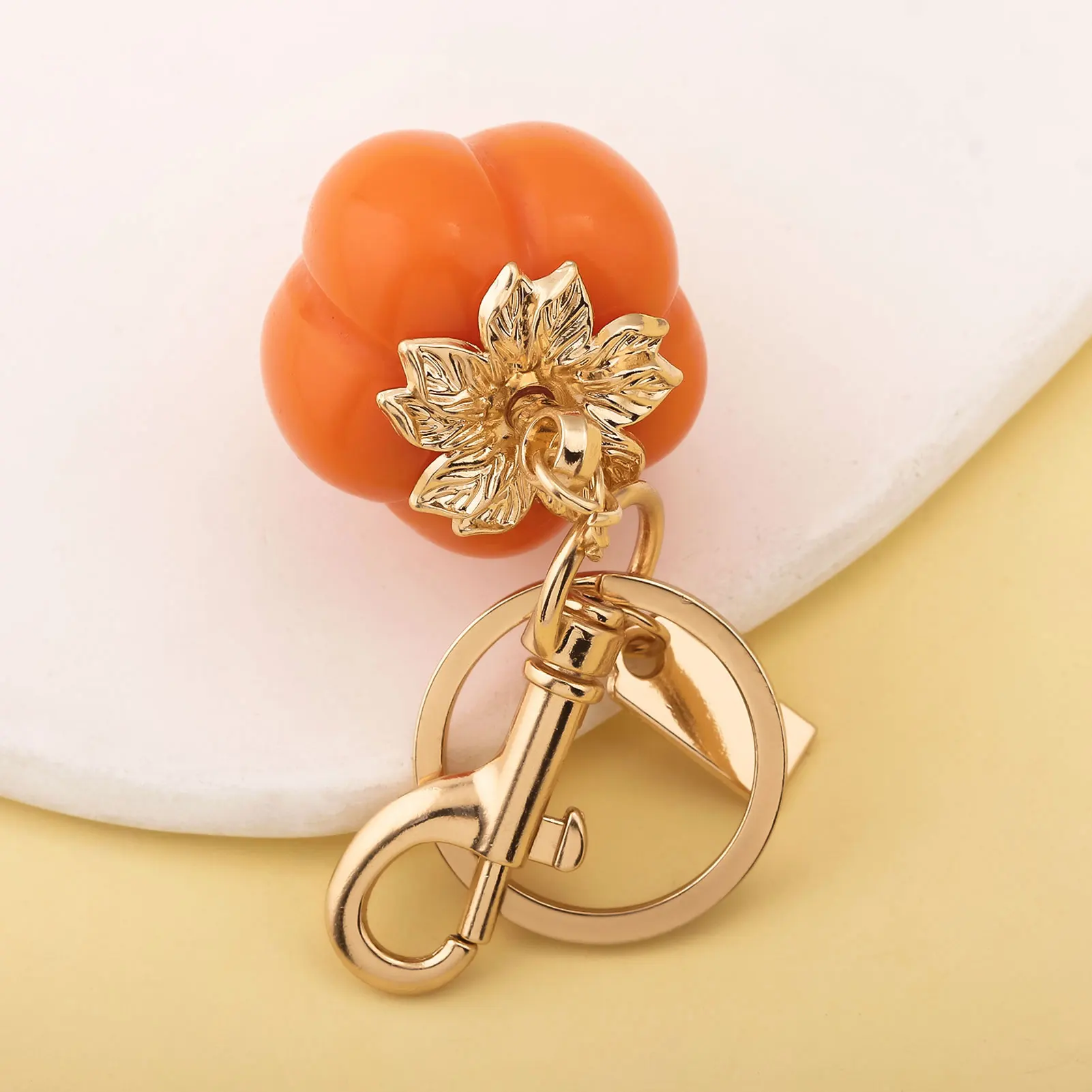 New Yellow Pumpkin Pendant Cute Plant Small Pumpkin Bag Charm for Women Men Halloween Accessories Gift Bag Car Key Decorations