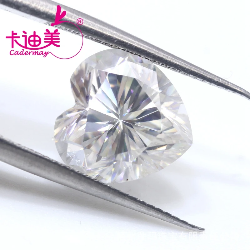 

CADERMAY Hot Sale Heart Shape Moissanite Loose Stones 0.5ct -5.0ct D Color Wholesale Price Pass Diamond Tester Jewelry Making