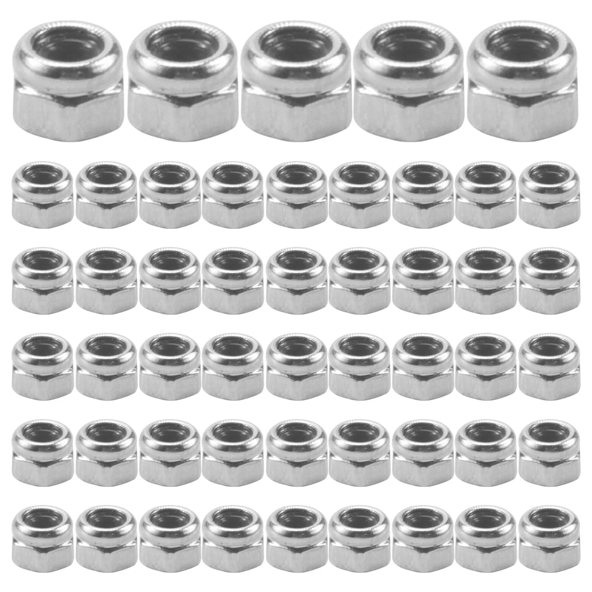 A24I 50 قطعة M2 مطلي بالزنك قفل ذاتي من النايلون إدراج صواميل قفل سداسية