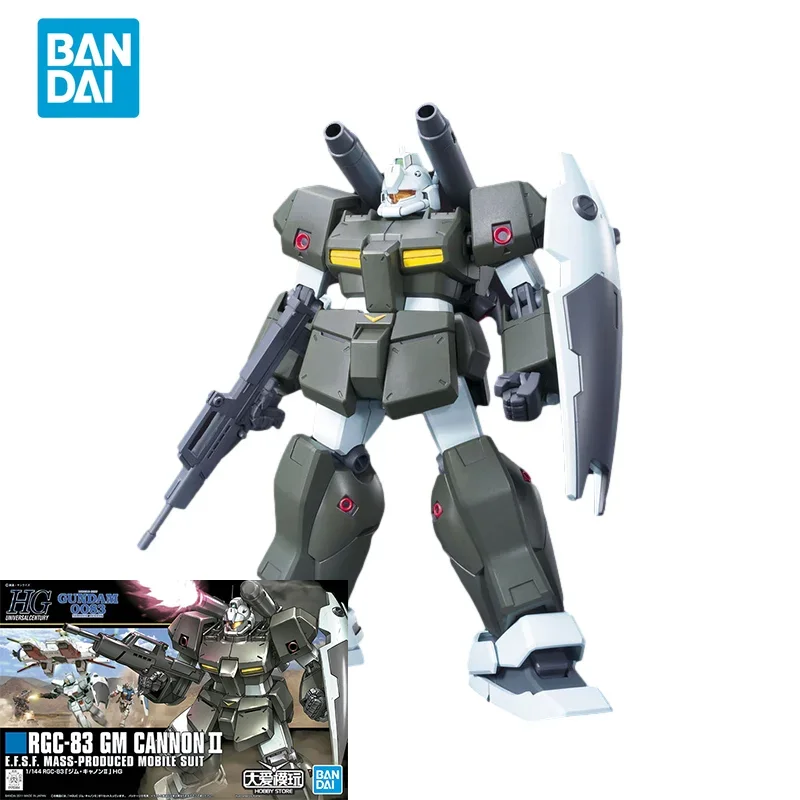 Bandai Original GUNDAM Anime Model HGUC Series 1/44 RGC-83 GM CANNON Ⅱ Action Figure Assembly Model Toys Gifts for Children