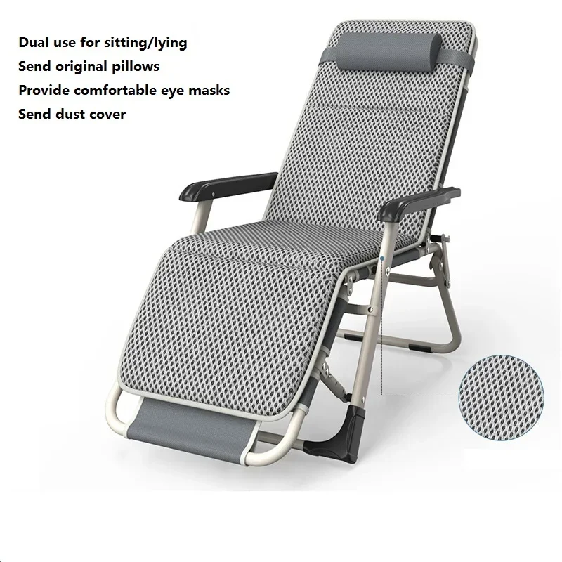 Factory Portable Metal Lying Chair Lunch Break Folding Backrest for Outdoor Beach Use or Indoor Living Room