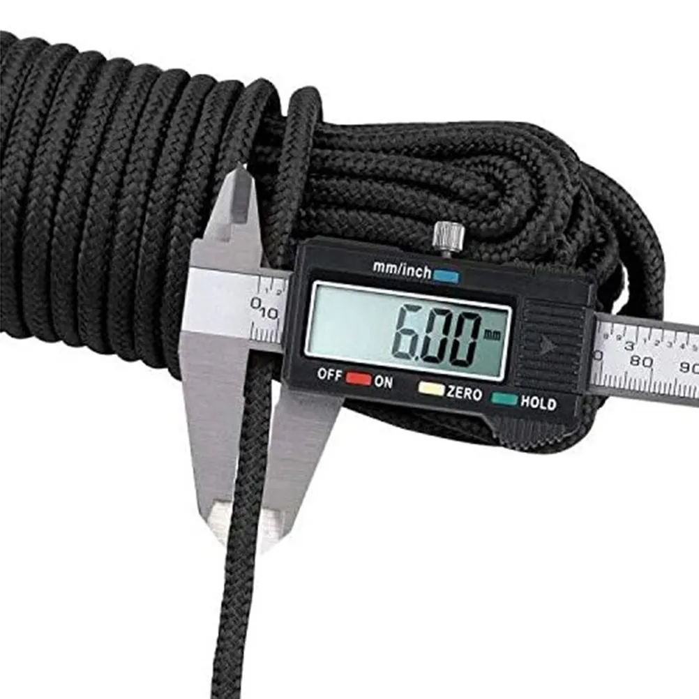 1Pcs Braided Nylon Black 30M Wear Resistant Lightweight Camping Clothes Drying Bundling Indoor Outdoor