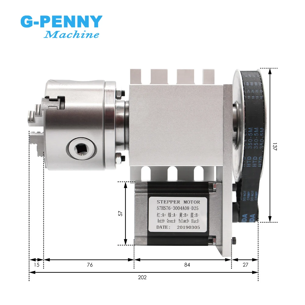 4th Axis 3/4Jaw 80mm NEMA23 Dividing Head/Rotation Axis/Aaxis with Tailstock Kit