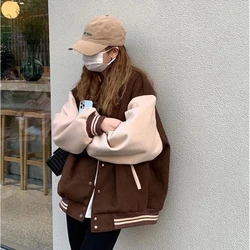 3Xl Oversized Vintage Baseball Jacket Women Autumn Korean Loose Streetwear Patchwork Jacket Harajuku Preppy Punk Casual Coat