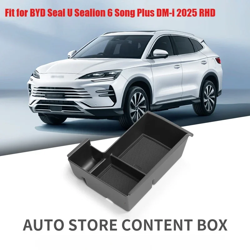 

For BYD Seal U Sealion 6 Song Plus DM-i 2025 Right Hand Drive Armrest Storage Box ABS Car Organizer Accessories Tidying