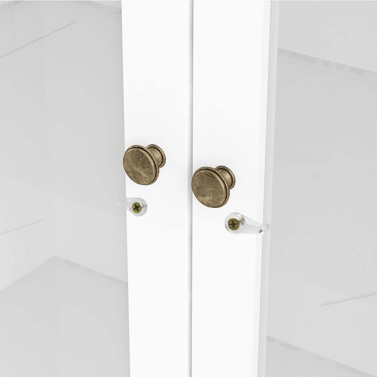 

Practical 50 Pairs Glass Retainer Clips Kit Cabinet Glass Clips 4Mm Plastic Doors Clips with Screws for Fixing Glass Cabinet Doo