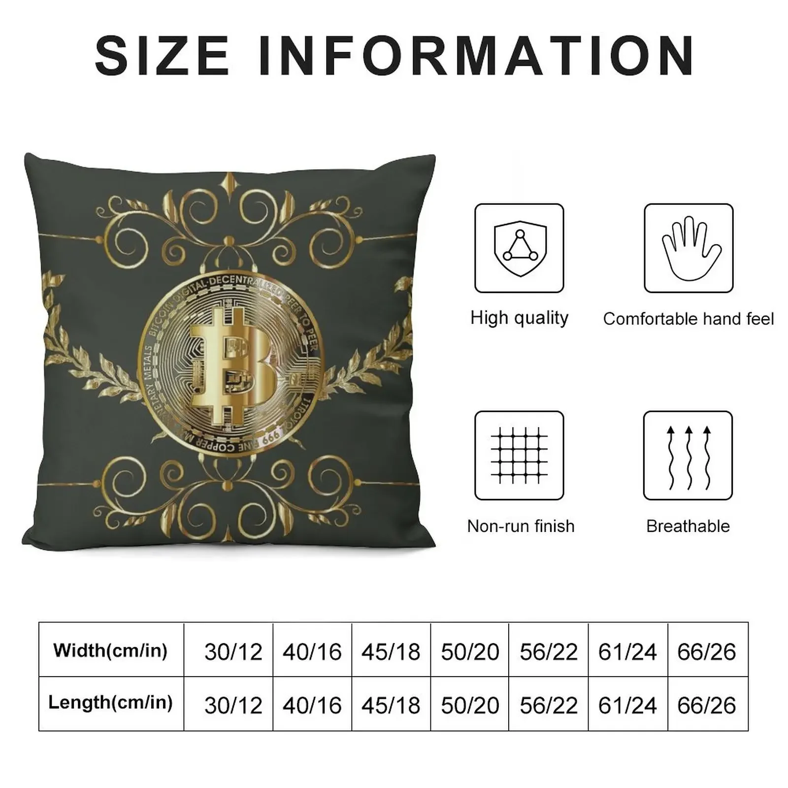 Bitcoin Gold Coin Throw Pillow Sofa Cushions Covers Christmas Covers luxury home accessories Decorative Cushion pillow