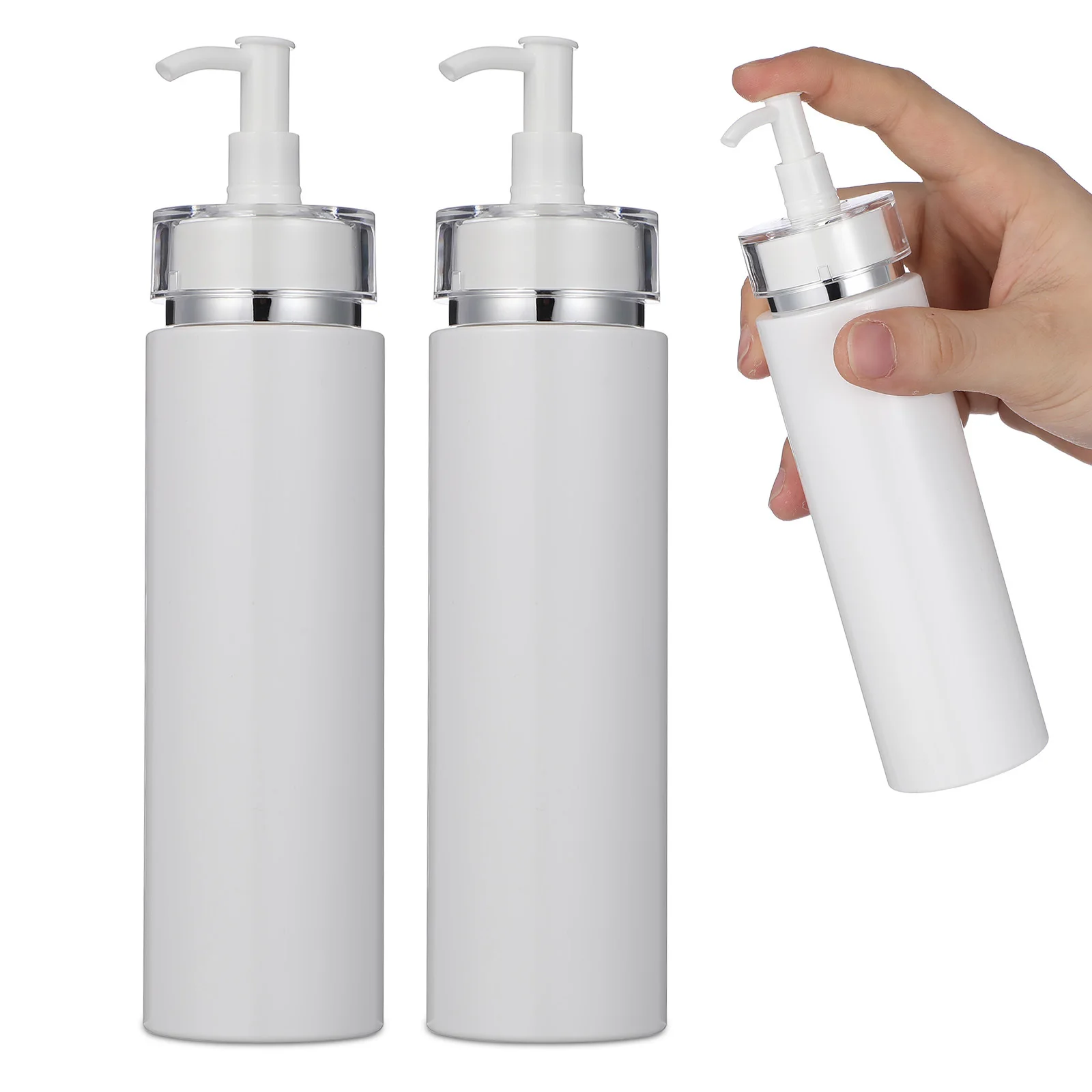 2 قطعة زجاجة مضخة محلول قابلة لإعادة الملء حاوية السفر المحمولة 200 مللي موزع شامبو زجاجات مضخة فارغة لمستلزمات التجميل #5