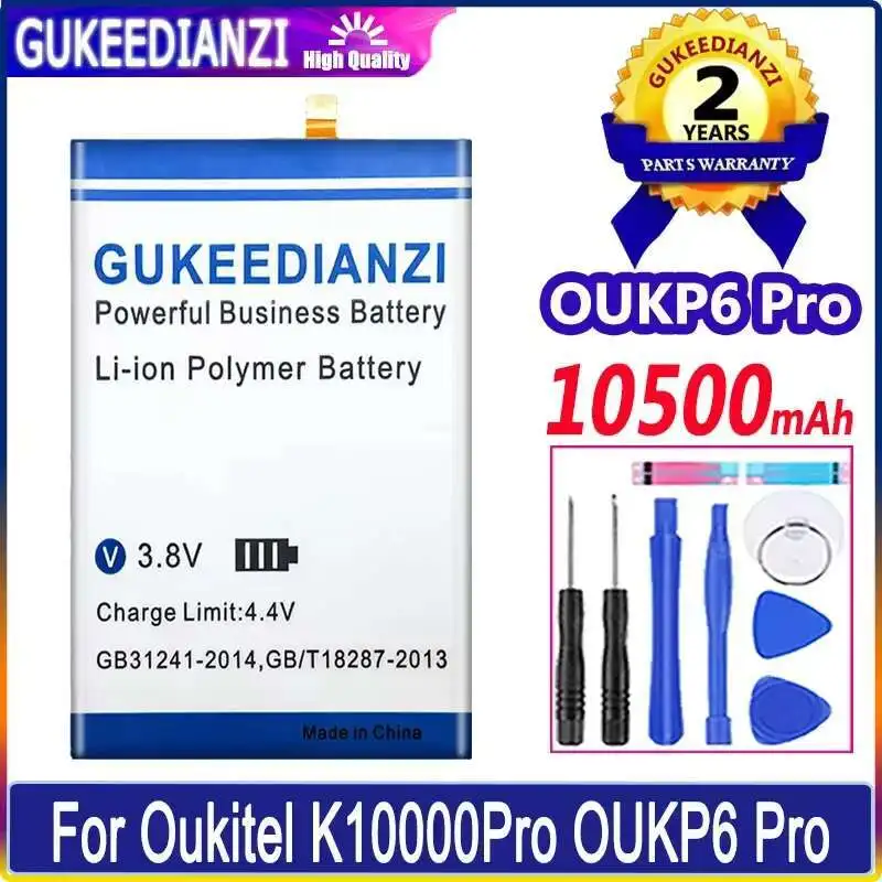 10500 мАч для Oukitel K10000pro OUKP6 Pro K10000 Oukp 6, аккумулятор для мобильного телефона, долговечная работа 10500 мАч для Oukitel K10000pro OUKP6 Pro K10000 Oukp 6, аккумулятор для мобильного телефона, долговечная работа