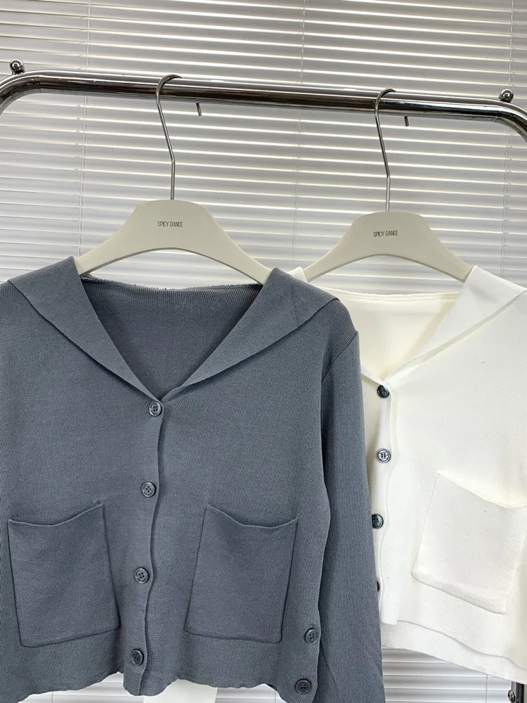 Pull tricoté décontracté pour femme, Version coréenne, couleur Blo Long Sve, Design tendance, Street Sle, automne 2023