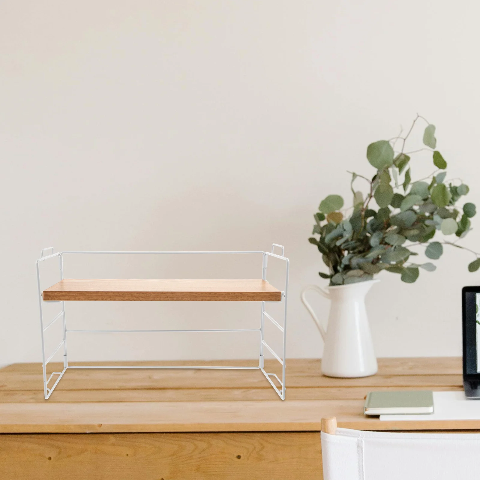 Desktop Organizer Wooden Desk Rack Smooth Surface Storage Shelf For Home Office School Countertop Display Stand Desk Small Shelf