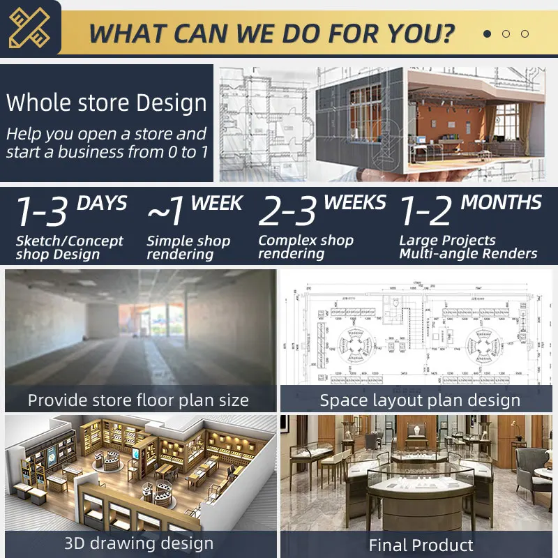 custom.Luxury Lockable Glass Jewelry Counter Showcase LED Lighting Jewellery Shop Display Cabinet with Furniture Decoration Desi